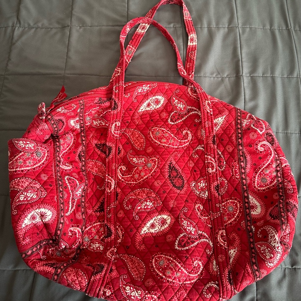 Vera Bradley Red Paisley Quilted Travel Bag